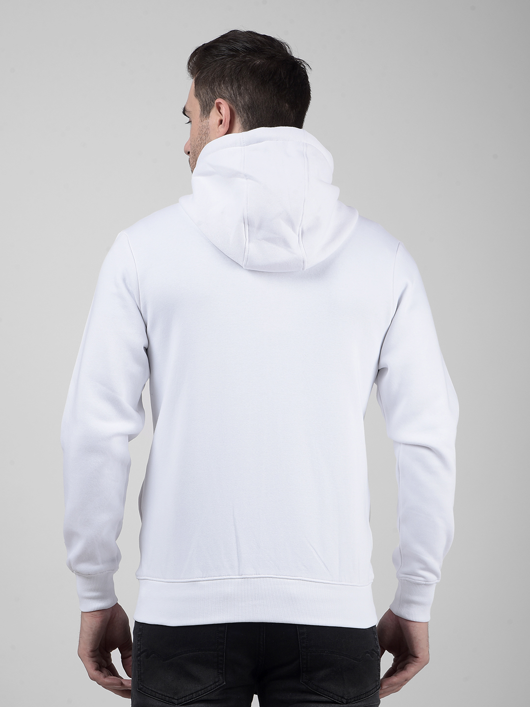 Numero Uno Men White Zip-Up Hoodie